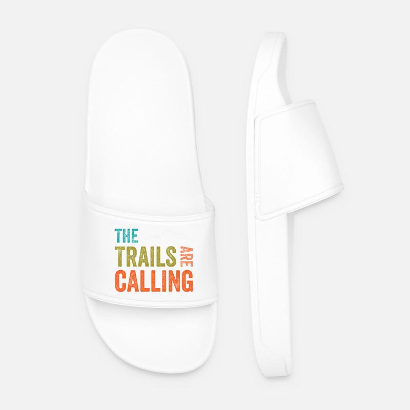The Trails Are Calling - Men’s Pool Sliders - white