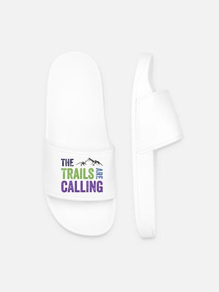 The Trails Are Calling - Men’s Pool Sliders - white