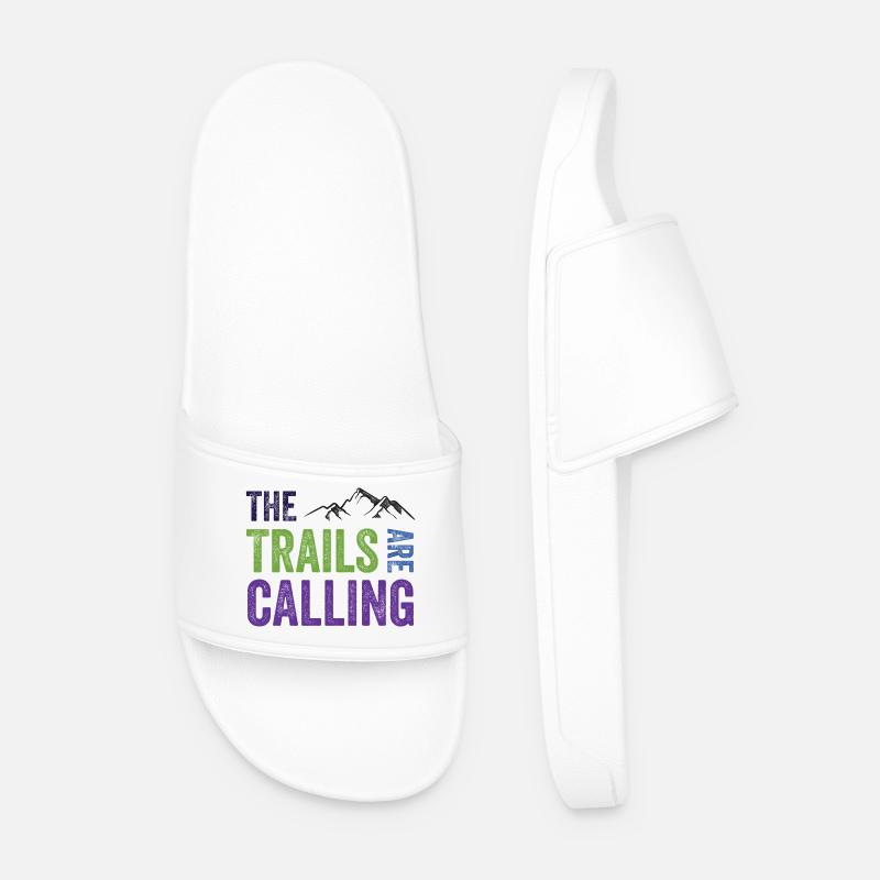 The Trails Are Calling - Men’s Pool Sliders - white