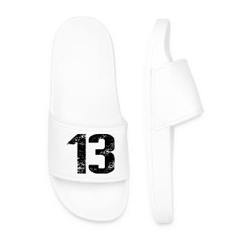 13 Number Jersey - Men’s Pool Sliders - white - Front