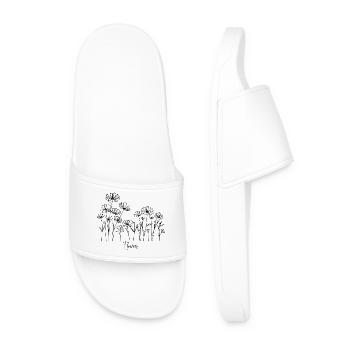 Flowers - Men’s Pool Sliders - white - Front