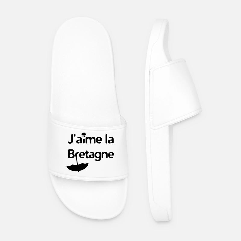 I love Brittany! (black version) - Men’s Pool Sliders - white