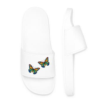 Conception de papillons en mosaïque colorée - Claquettes Homme - blanc - Devant