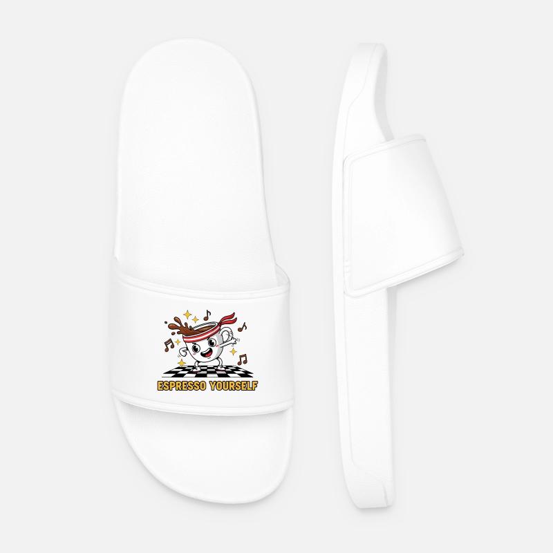 Dancepresso - Männer Badelatschen - Weiß