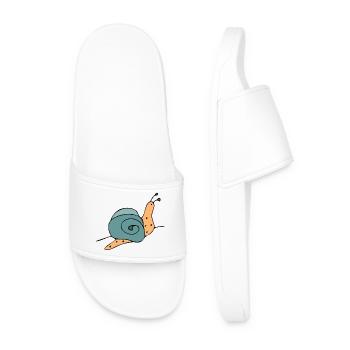 snail - Men’s Pool Sliders - white - Front