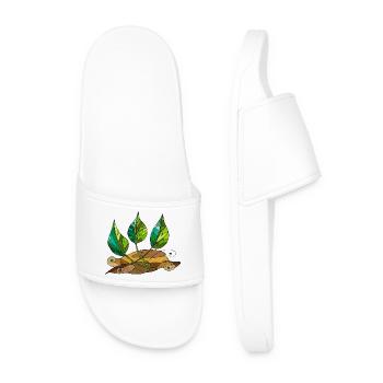 leaves - Men’s Pool Sliders - white - Front