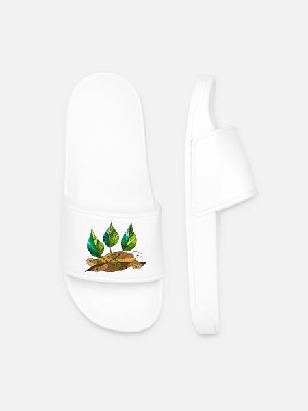 leaves - Men’s Pool Sliders - white