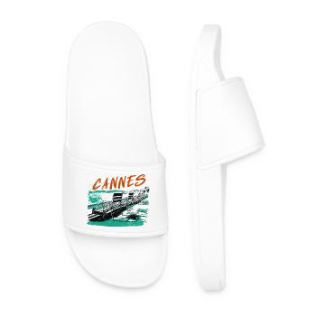 Cannes Côte d'Azur Illustration - Men’s Pool Sliders - white - Front
