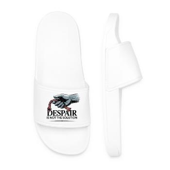 Resilient Hand Holding Frayed Rope - Men’s Pool Sliders - white - Front