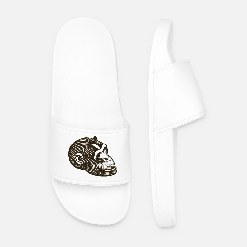 Stylized GORILLE head - Men’s Pool Sliders - white