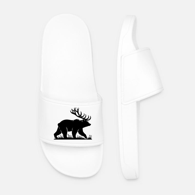 Beer Bear Bear - Men’s Pool Sliders - white