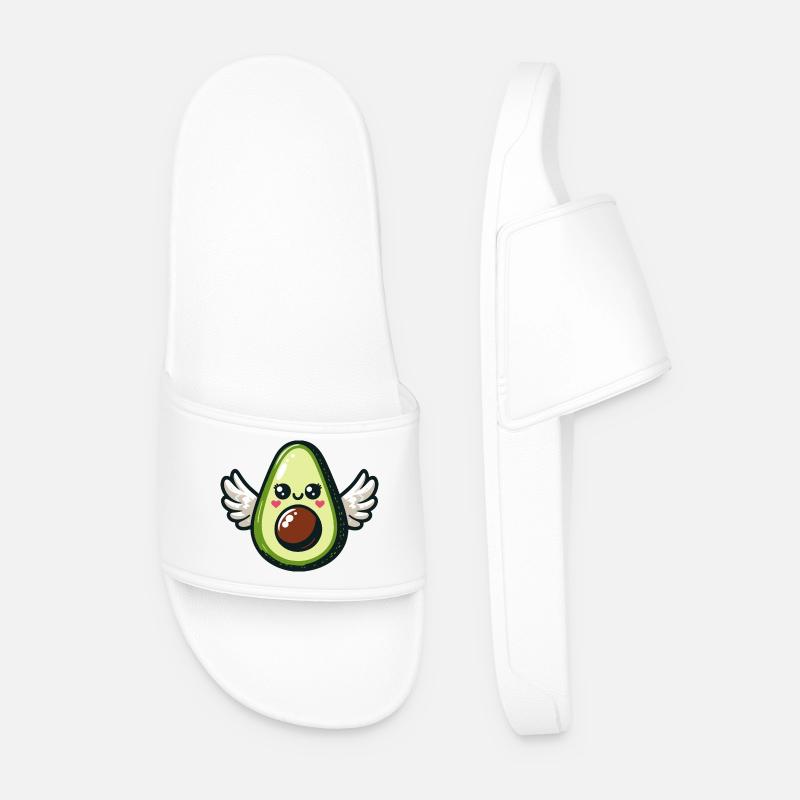 Kawaii Geflügelte Avocado - Männer Badelatschen - Weiß