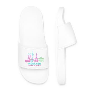 Munich Neon Skyline - Men’s Pool Sliders - white - Front