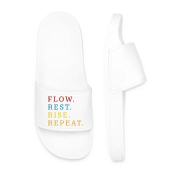 Flow Rest Rise Repeat - Männer Badelatschen - Weiß - Vorne
