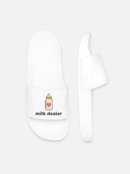 Milchhändler-Herz-Logo - Männer Badelatschen - Weiß
