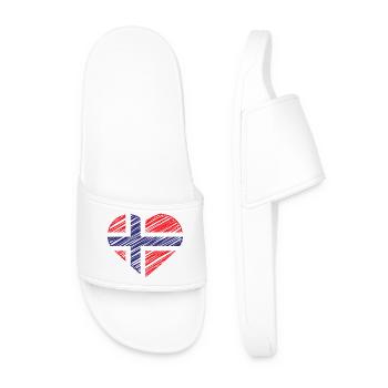 Iceland Heart Shirt Flag Love Iceland Gift - Men’s Pool Sliders - white - Front