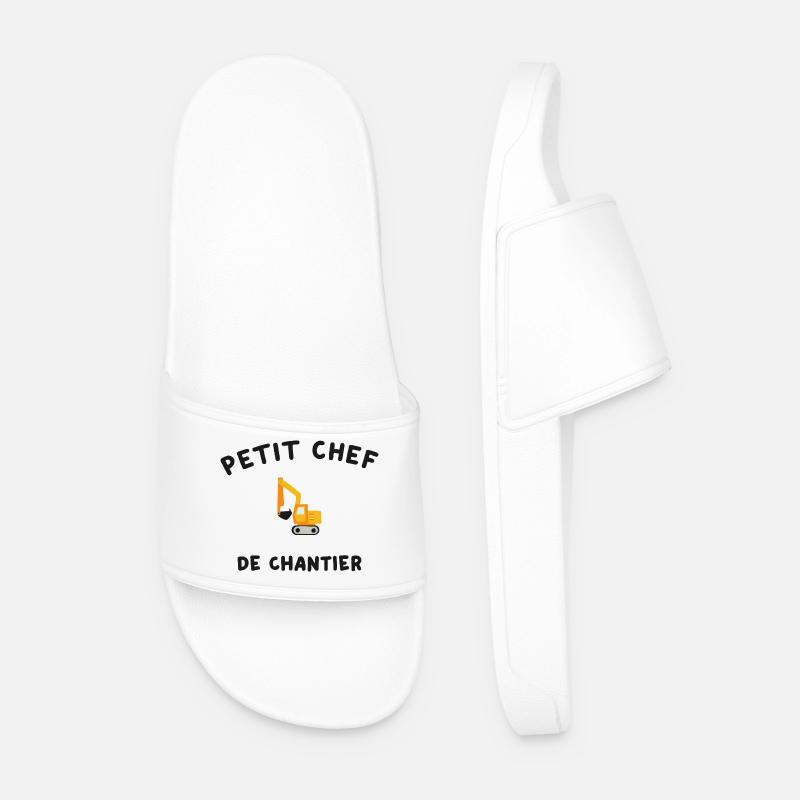Small Construction Machinery Site Manager - Men’s Pool Sliders - white
