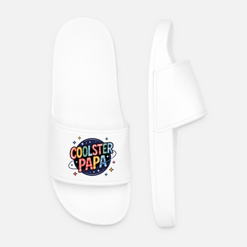 Coolster Papa – bunter Retro-Dad Print - Männer Badelatschen - Weiß