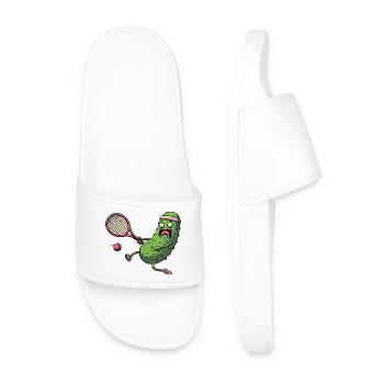 Drôle de concombre jouant au tennis avec bandeau - Claquettes Homme - blanc - Devant