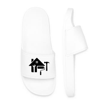 Logo de l’artisan – Marteau, clé et rouleau à peinture - Claquettes Homme - blanc - Devant