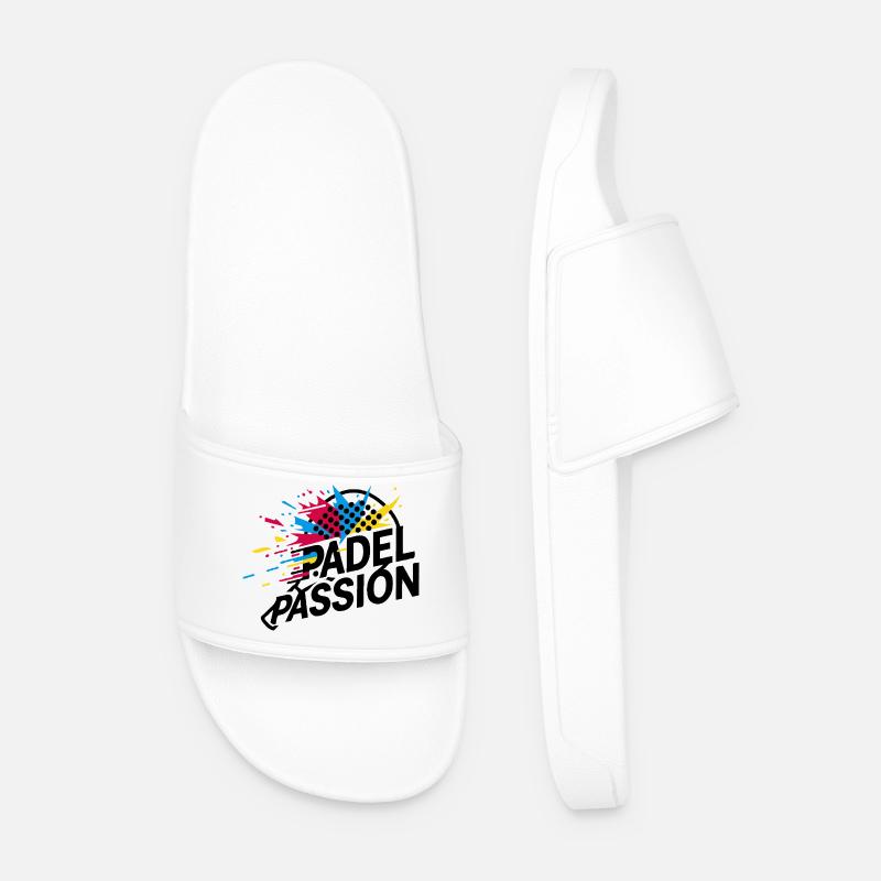 Padel-Leidenschaft - Männer Badelatschen - Weiß