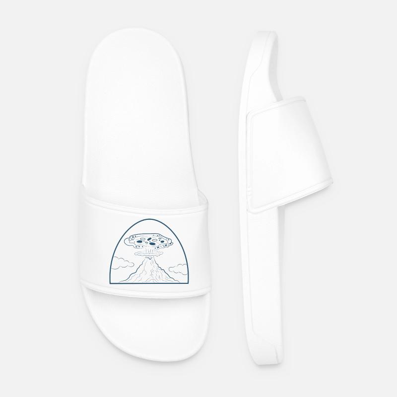 Pizza Vulcano - Männer Badelatschen - Weiß