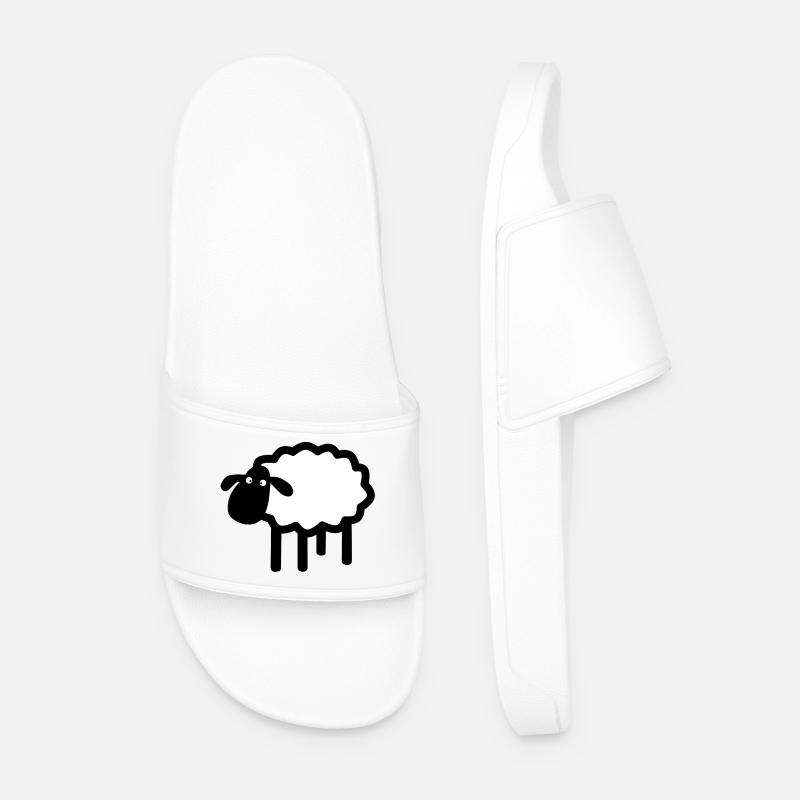 Weiße Schaf-Silhouette - Männer Badelatschen - Weiß
