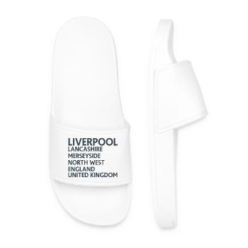Liverpool – England Textdesign - Männer Badelatschen - Weiß - Vorne