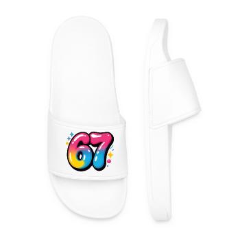 67 Six Sept Ballons Colorés - Claquettes Homme - blanc - Devant