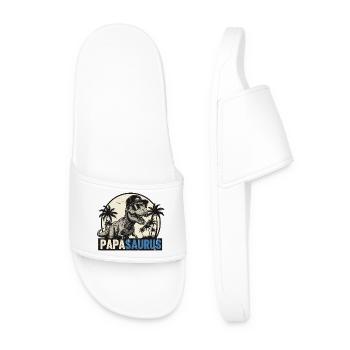 Papasaurus – Cooler T-Rex Vater Design - Männer Badelatschen - Weiß - Vorne