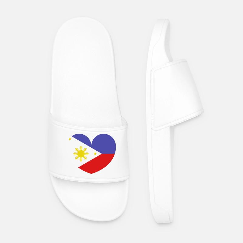 Philippinische Herzflagge - Männer Badelatschen - Weiß