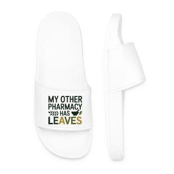 Herbalist My Other Pharmacy Has Leaves Profession - Men’s Pool Sliders - white - Front