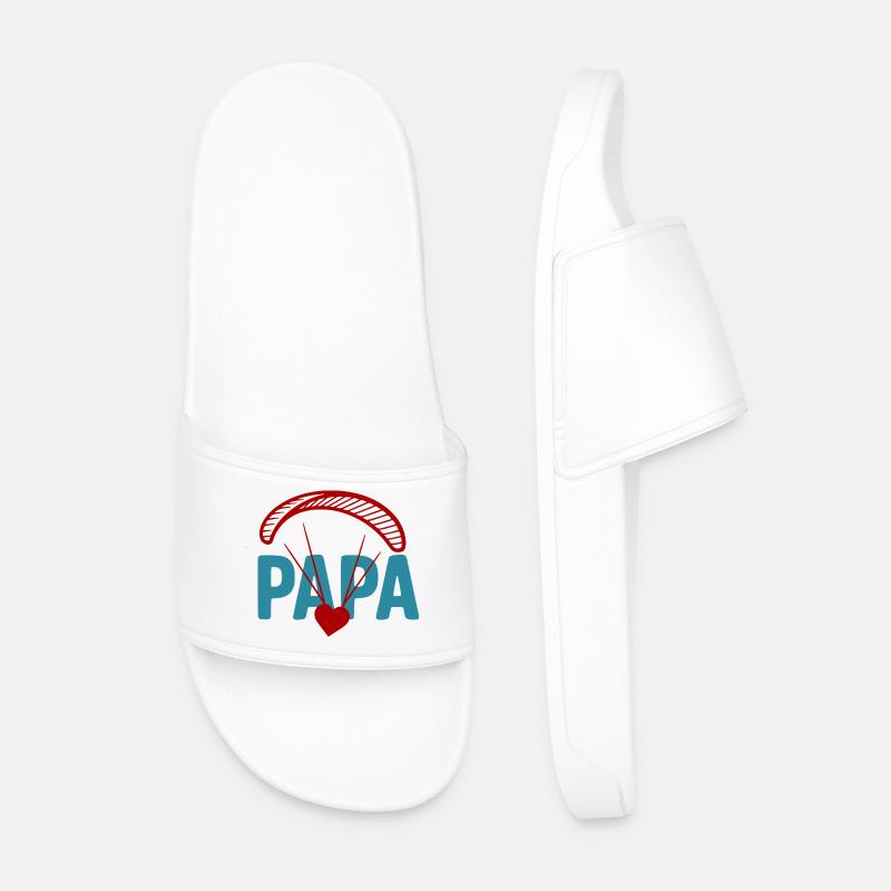 Papa Paragliding Herz - Männer Badelatschen - Weiß