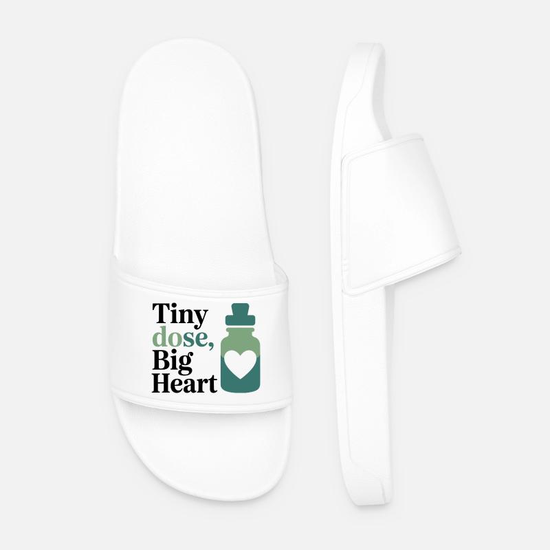Homøopati Tiny Dose Big Heart Professionelt Udstyr - Badesandaler til mænd - hvid