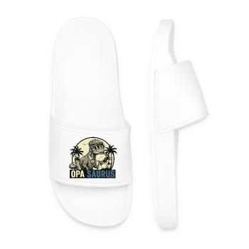Opasaurus Rex – Cadeau dinosaure drôle de grand-père - Claquettes Homme - blanc - Devant