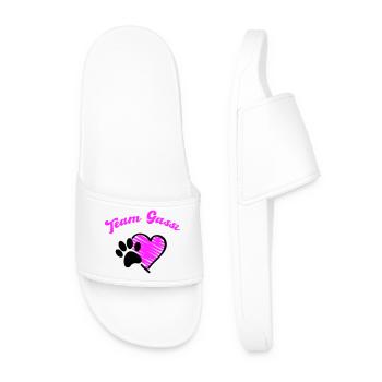 Team Dog Walk Heart Love - Men’s Pool Sliders - white - Front