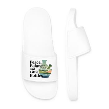 Homeopathie Équilibre de la paix Petite bouteille Profession - Claquettes Homme - blanc - Devant