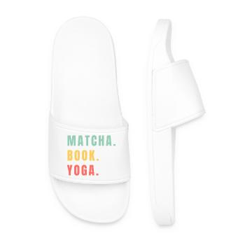 MATCHA BOOK YOGA - Men’s Pool Sliders - white - Front