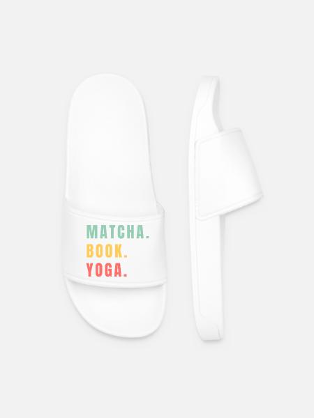 MATCHA BOOK YOGA - Men’s Pool Sliders - white