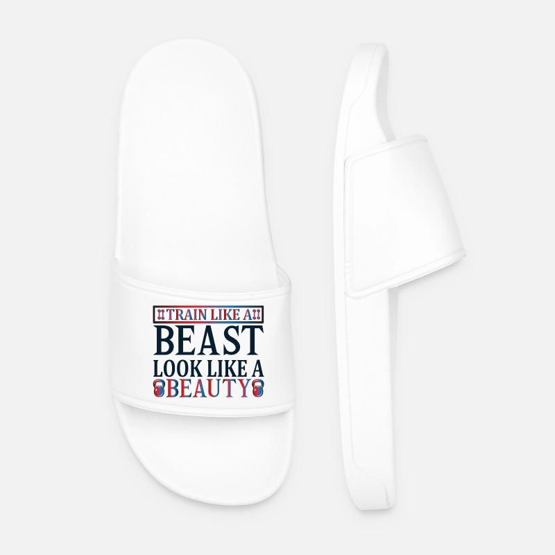 Train beast look beauty - Männer Badelatschen - Weiß