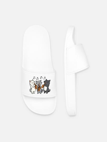 Jazzkatzen Trio Saxophon - Männer Badelatschen - Weiß