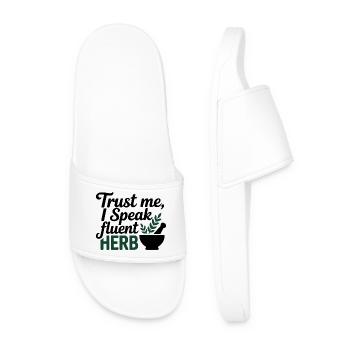 Naturopath Trust Me I Speak Fluent Herb Profession - Men’s Pool Sliders - white - Front