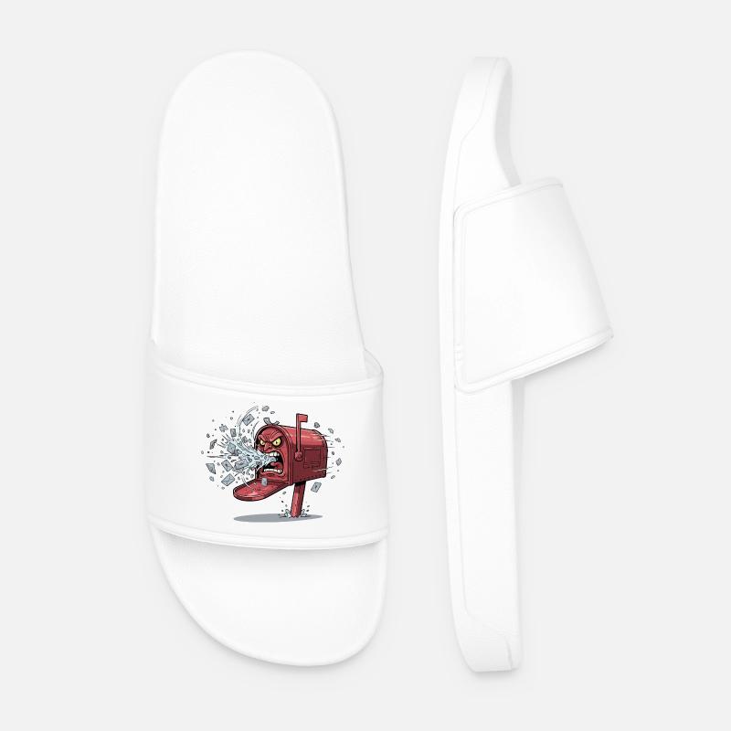 Angry mailbox outbreak - Men’s Pool Sliders - white