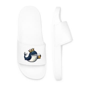 Whale Beer King - Men’s Pool Sliders - white - Front