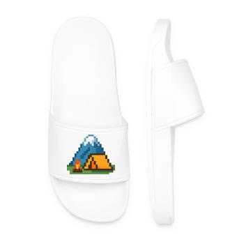 Feu de camp Pixel à la tente de montagne - Claquettes Homme - blanc - Devant
