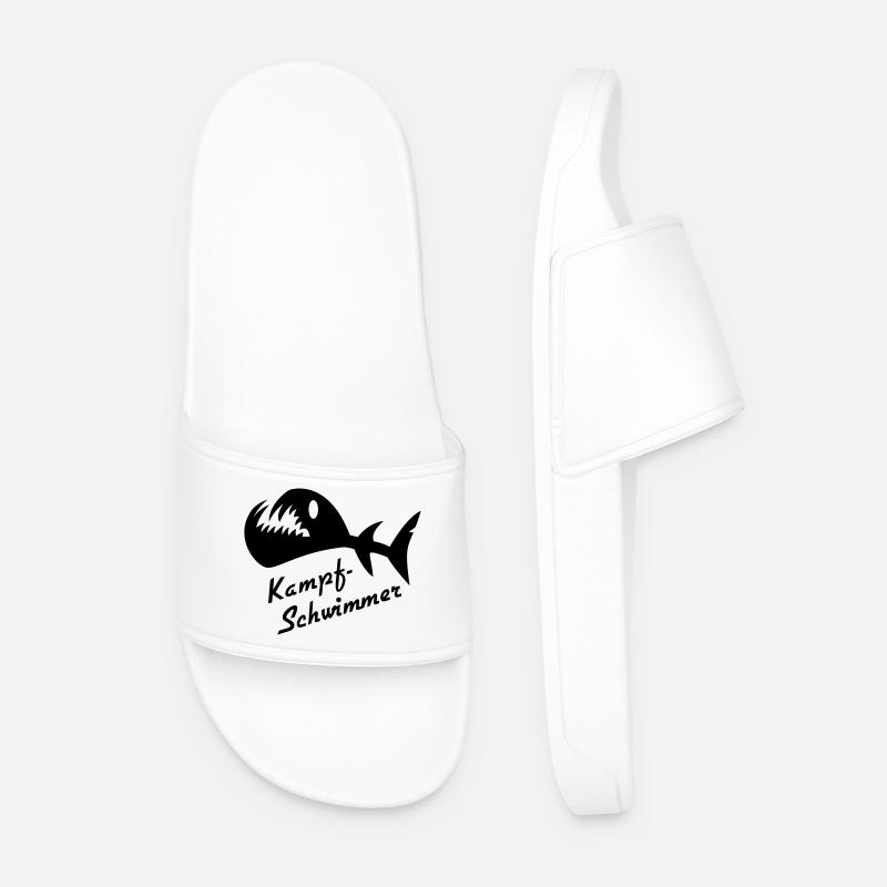 Battle Whimmer Fish 2 - Men’s Pool Sliders - white