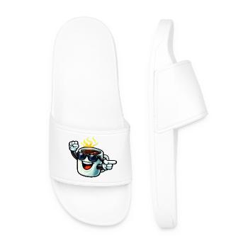 Coffee mug with sunglasses - Men’s Pool Sliders - white - Front