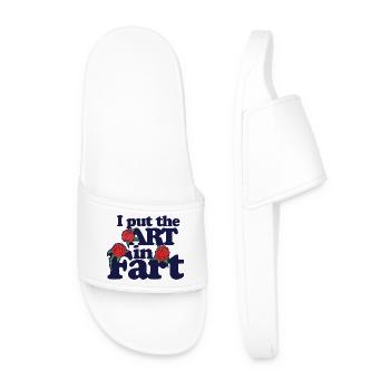 Art in Heart Roses Tee - Men’s Pool Sliders - white - Front