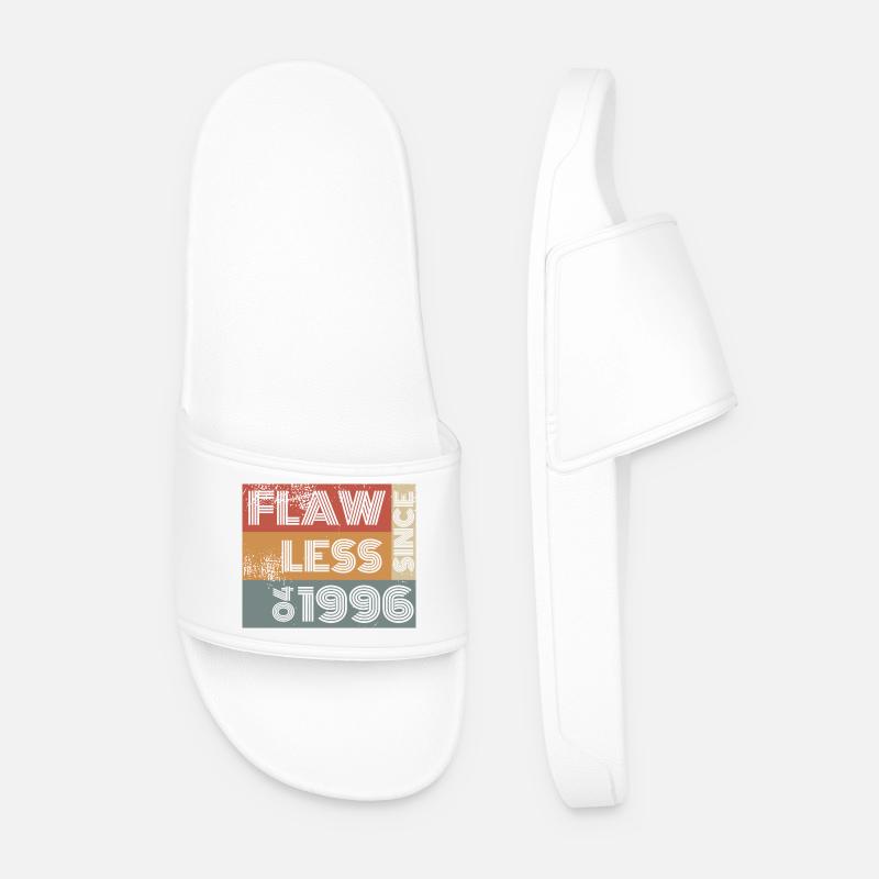 30th Birthday Flawless since 04/1996 - Men’s Pool Sliders - white