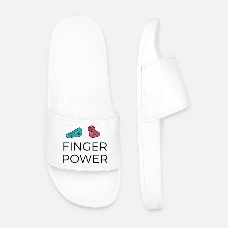 Bouldern - Finger Power Design - Männer Badelatschen - Weiß